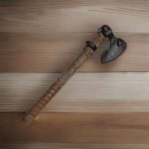 Viking Battle Axe - Hand Forged Carbon Steel - Bearded Norse Hatchet Replica